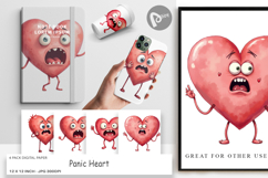 Digital Paper Panic Heart Product Image 1