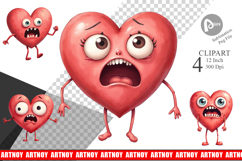 Panic Heart Clipart Product Image 1