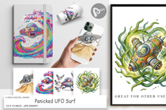 Panicked UFO Surf Digital Paper Product Image 1