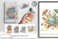 Panicked UFO Surf Digital Paper Product Image 1