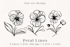 Minimalist Floral Line Art Clipart SVG | PNG | EPS Product Image 1