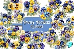 Pansy Flowers Clipart Transparent PNG Product Image 1