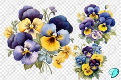 Pansy Flowers Clipart Transparent PNG Product Image 3