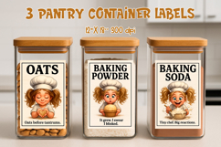 Funny Pantry Labels | Cute Baking Soda Oats Powder Stickers Product Image 1