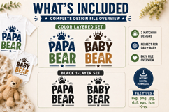 Papa Bear Baby Bear Matching Dad and Baby SVG File Product Image 4