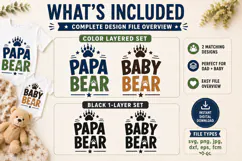 Papa Bear Baby Bear Matching Dad and Baby SVG File Product Image 4