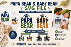 Papa Bear Baby Bear Matching Dad and Baby SVG File Product Image 2