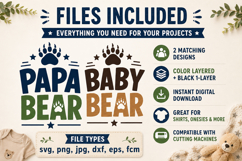 Papa Bear Baby Bear Matching Dad and Baby SVG File Product Image 5
