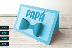 French Italian Spanish Papercut Card for Papa / Papá SVG PNG Product Image 1