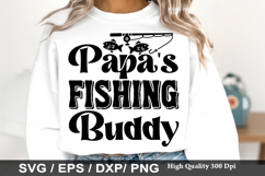 Fishing Dad Shirt SVG Design - Papa s Fishing Buddy Product Image 2