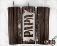 Wood PAPA Tapered Skinny Tumbler, Wood Tumbler PNG Product Image 4