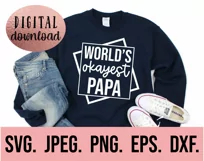 Worlds Okayest Papa SVG - Fathers Day SVG - Gift For Him Product Image 2