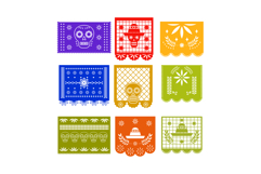 Colorful papel picado banners celebrating mexican culture an Product Image 1