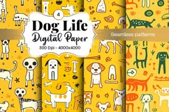 Dog Paw Digital Paper Seamless Scrapbook Paper Product Image 1