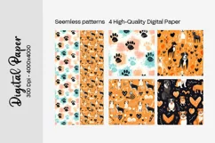Dog Paw Digital Paper Seamless Scrapbook Paper Product Image 3