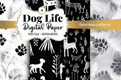 Dog Paw Digital Paper Seamless Scrapbook Paper Product Image 1