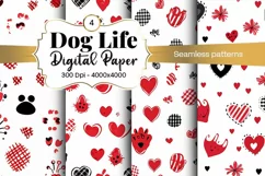 Dog Paw Digital Paper Seamless Scrapbook Paper Product Image 1