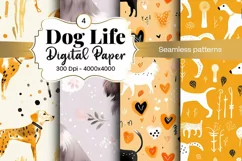 Dog Paw Digital Paper Seamless Scrapbook Paper Product Image 1