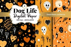 Dog Paw Digital Paper Seamless Scrapbook Paper Product Image 1