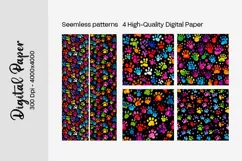 Dog Paw Digital Paper Seamless Scrapbook Paper Product Image 3