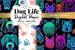 Dog Paw Digital Paper Seamless Scrapbook Paper Product Image 1