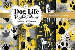 Dog Paw Digital Paper Seamless Scrapbook Paper Product Image 1
