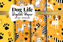 Dog Paw Digital Paper Seamless Scrapbook Paper Product Image 1