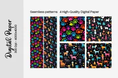 Dog Paw Digital Paper Seamless Scrapbook Paper Product Image 3
