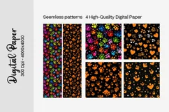 Dog Paw Digital Paper Seamless Scrapbook Paper Product Image 3