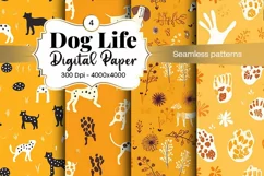 Dog Paw Digital Paper Seamless Scrapbook Paper Product Image 1