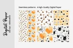 Dog Paw Digital Paper Seamless Scrapbook Paper Product Image 3