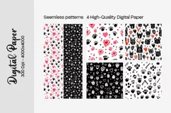 Dog Paw Digital Paper Seamless Scrapbook Paper Product Image 3