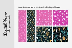 Dog Paw Digital Paper Seamless Scrapbook Paper Product Image 3