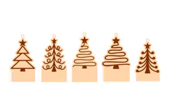 Paper and Laser Cut Christmas Tree Tags and Ornaments Product Image 2