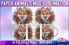 Paper Animals Mug Sublimation | 11 oz 15 oz Mug | PNG File Product Image 3