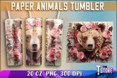 Paper Animals Tumblers Wrap 20 oz | PNG File | 300 DPI Product Image 3