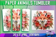Paper Animals Tumblers Wrap 20 oz | PNG File | 300 DPI Product Image 3