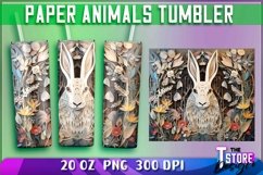 Paper Animals Tumblers Wrap 20 oz | PNG File | 300 DPI Product Image 5