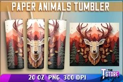 Paper Animals Tumblers Wrap 20 oz | PNG File | 300 DPI Product Image 5