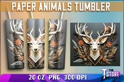 Paper Animals Tumblers Wrap 20 oz | PNG File | 300 DPI Product Image 6