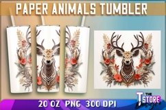 Paper Animals Tumblers Wrap 20 oz | PNG File | 300 DPI Product Image 7