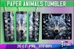 Paper Animals Tumblers Wrap 20 oz | PNG File | 300 DPI Product Image 2