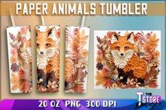 Paper Animals Tumblers Wrap 20 oz | PNG File | 300 DPI Product Image 2