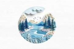 Paper Art Landscape Watercolor Sublimation clipart Product Image 5