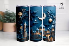 Paper Art Style Ramadan 3D Sublimation Tumbler Wrap Product Image 2