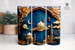 Paper Art Style Ramadan 3D Sublimation Tumbler Wrap Product Image 4