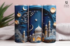 Paper Art Style Ramadan 3D Sublimation Tumbler Wrap Product Image 5
