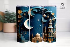 Paper Art Style Ramadan 3D Sublimation Tumbler Wrap Product Image 6