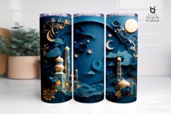 Paper Art Style Ramadan 3D Sublimation Tumbler Wrap Product Image 8