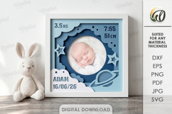 3D Baby Photo Frames Bundle. Birth Stats Shadow Box Papercut Product Image 2